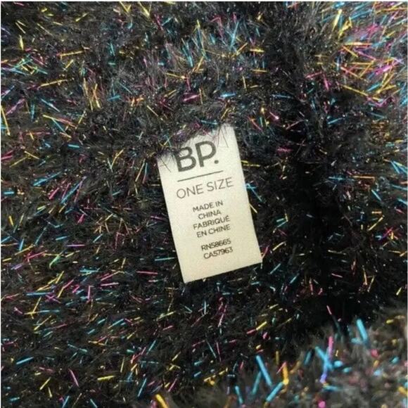 BP. Tinsel Beanie Cap and Glove Gift Set in Black Metallic Multi, New with Tag - Picture 4 of 6